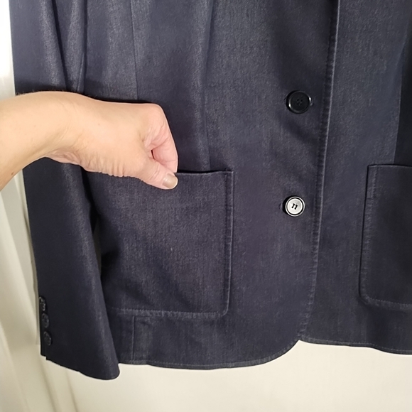 Ann Taylor Stretch Blazer Women's 4 Chambray Blue 3 Button Pockets Lined - Picture 4 of 8